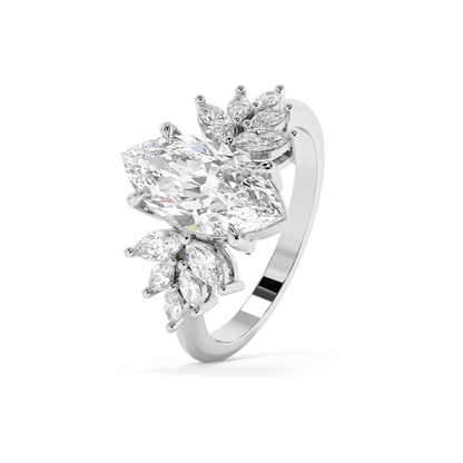 Emerald Solitaire Lab Grown Diamond Engagement Ring