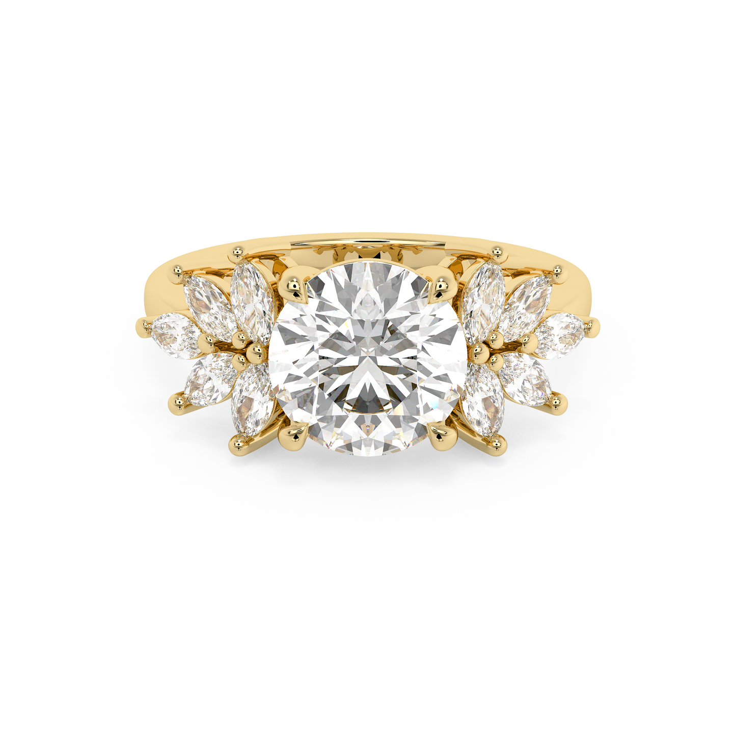 Emerald Solitaire Lab Grown Diamond Engagement Ring