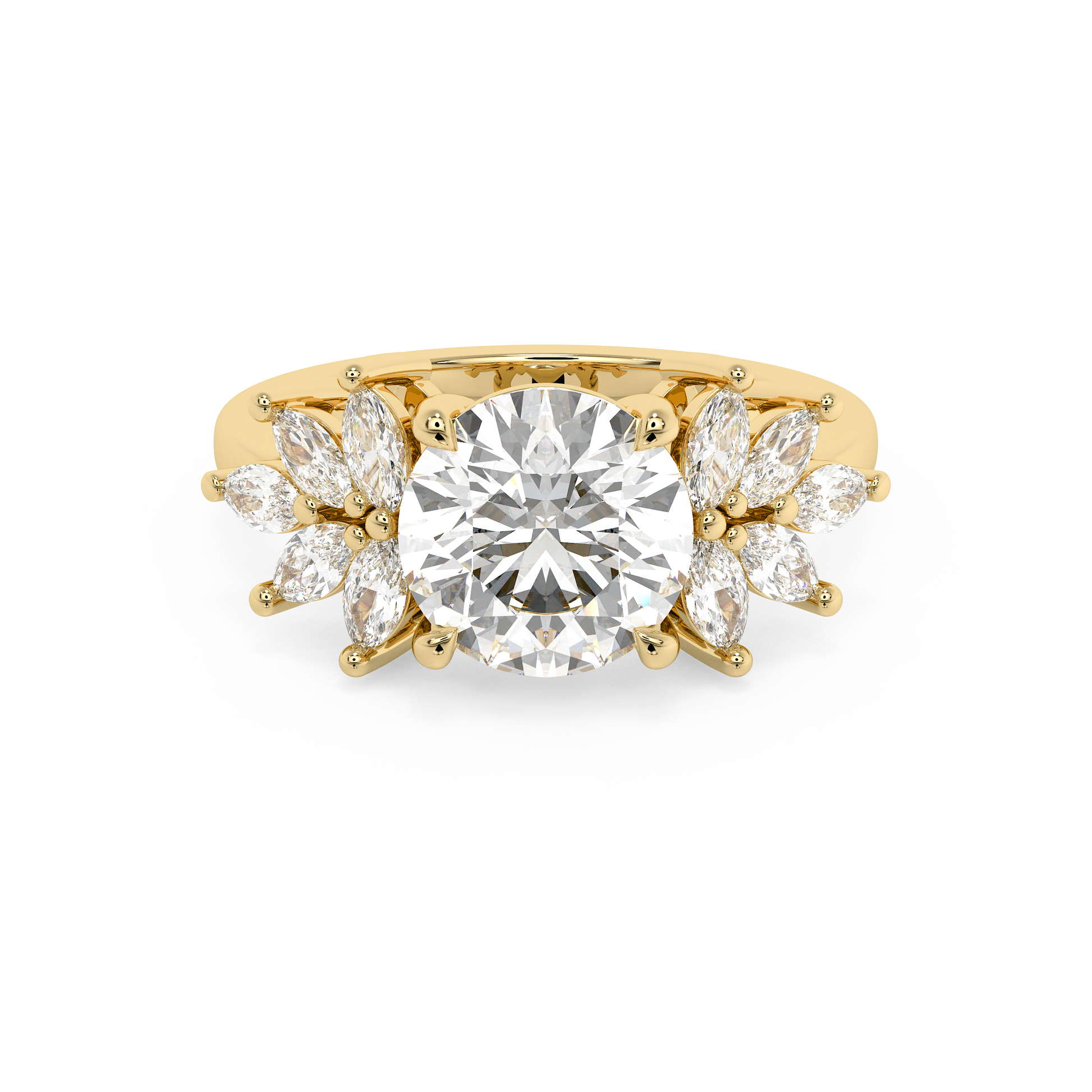 Emerald Solitaire Lab Grown Diamond Engagement Ring
