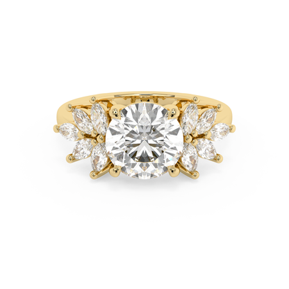 Emerald Solitaire Lab Grown Diamond Engagement Ring