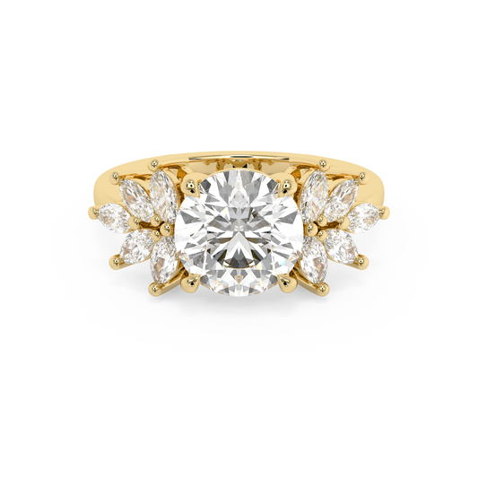 Emerald Solitaire Lab Grown Diamond Engagement Ring