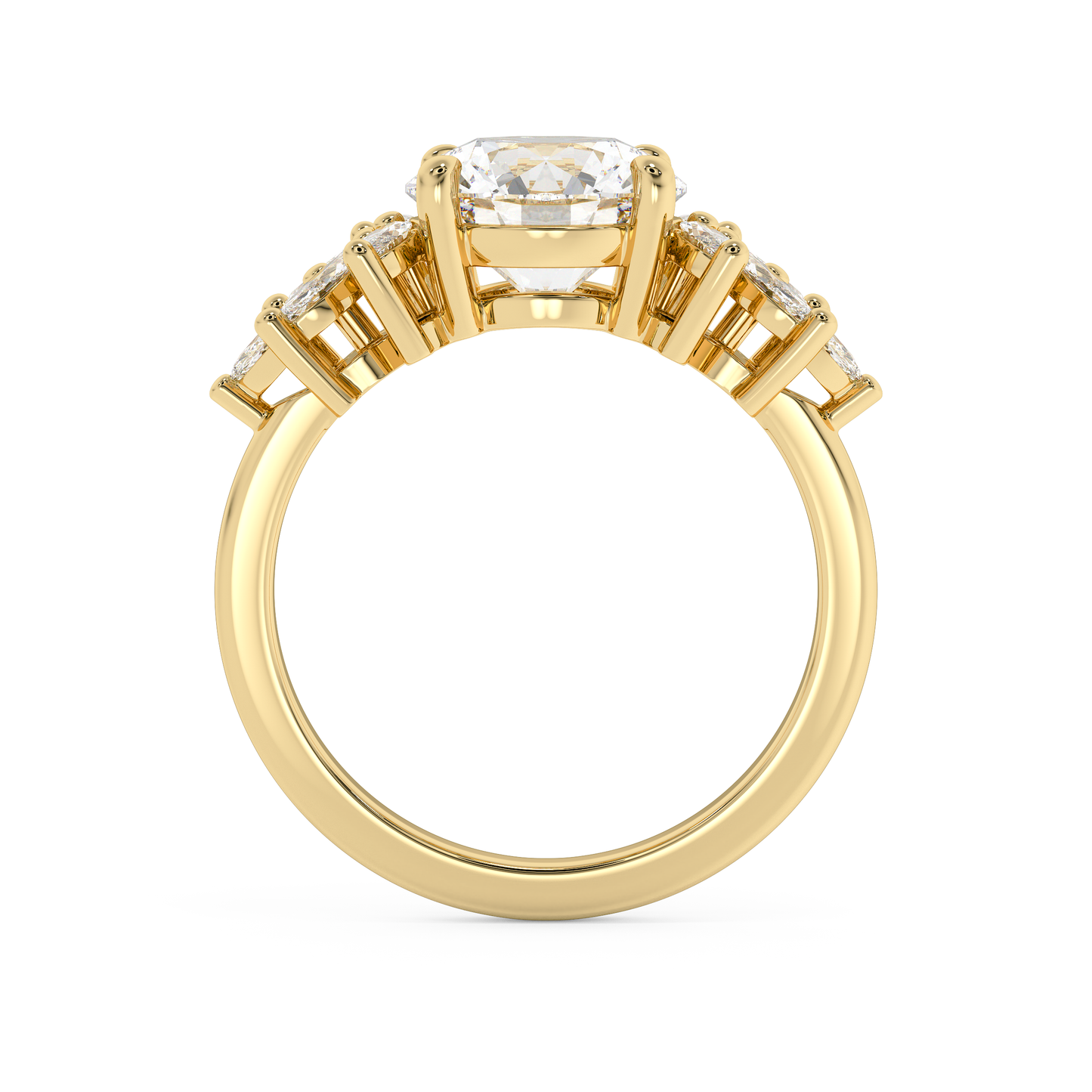 Emerald Solitaire Lab Grown Diamond Engagement Ring