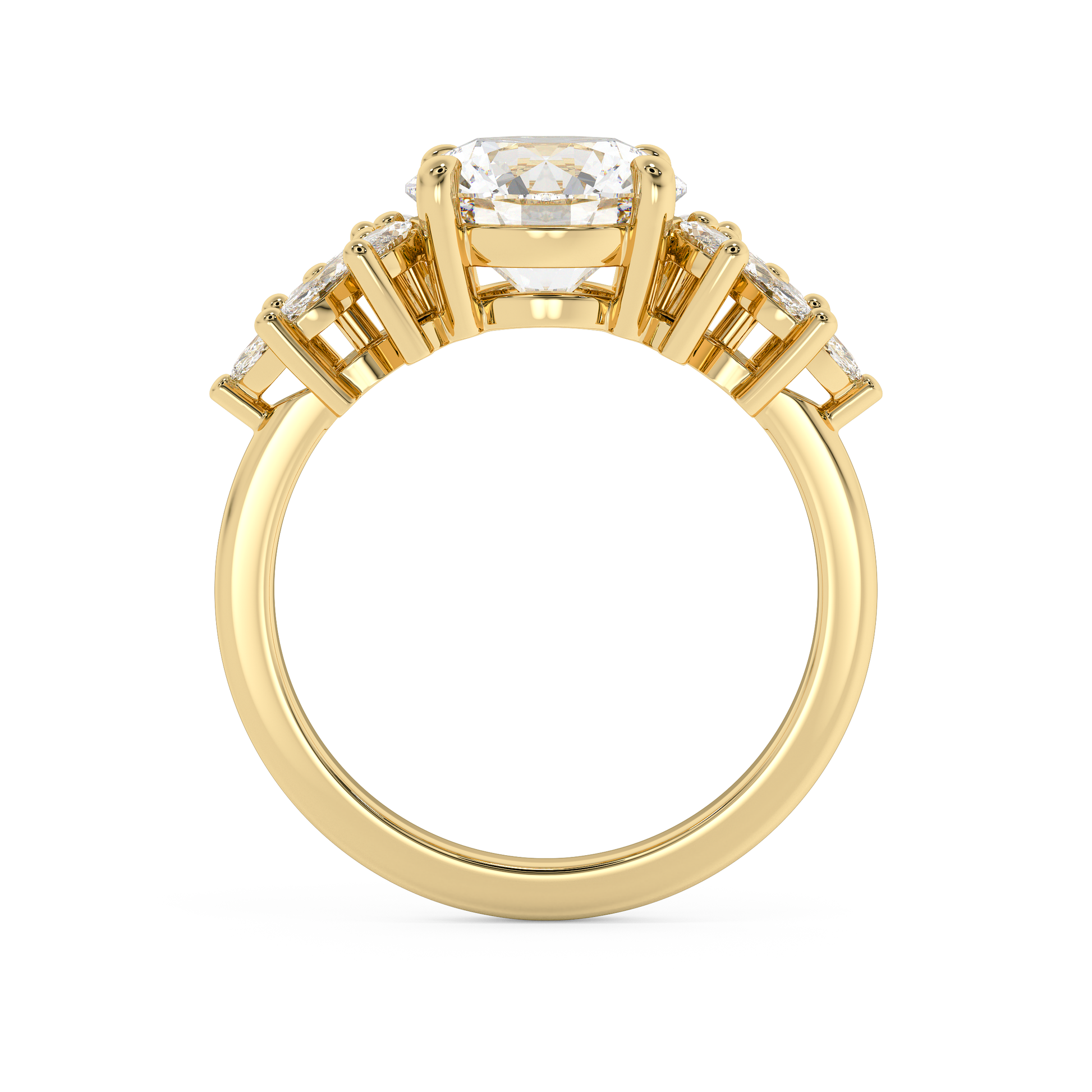 Emerald Solitaire Lab Grown Diamond Engagement Ring