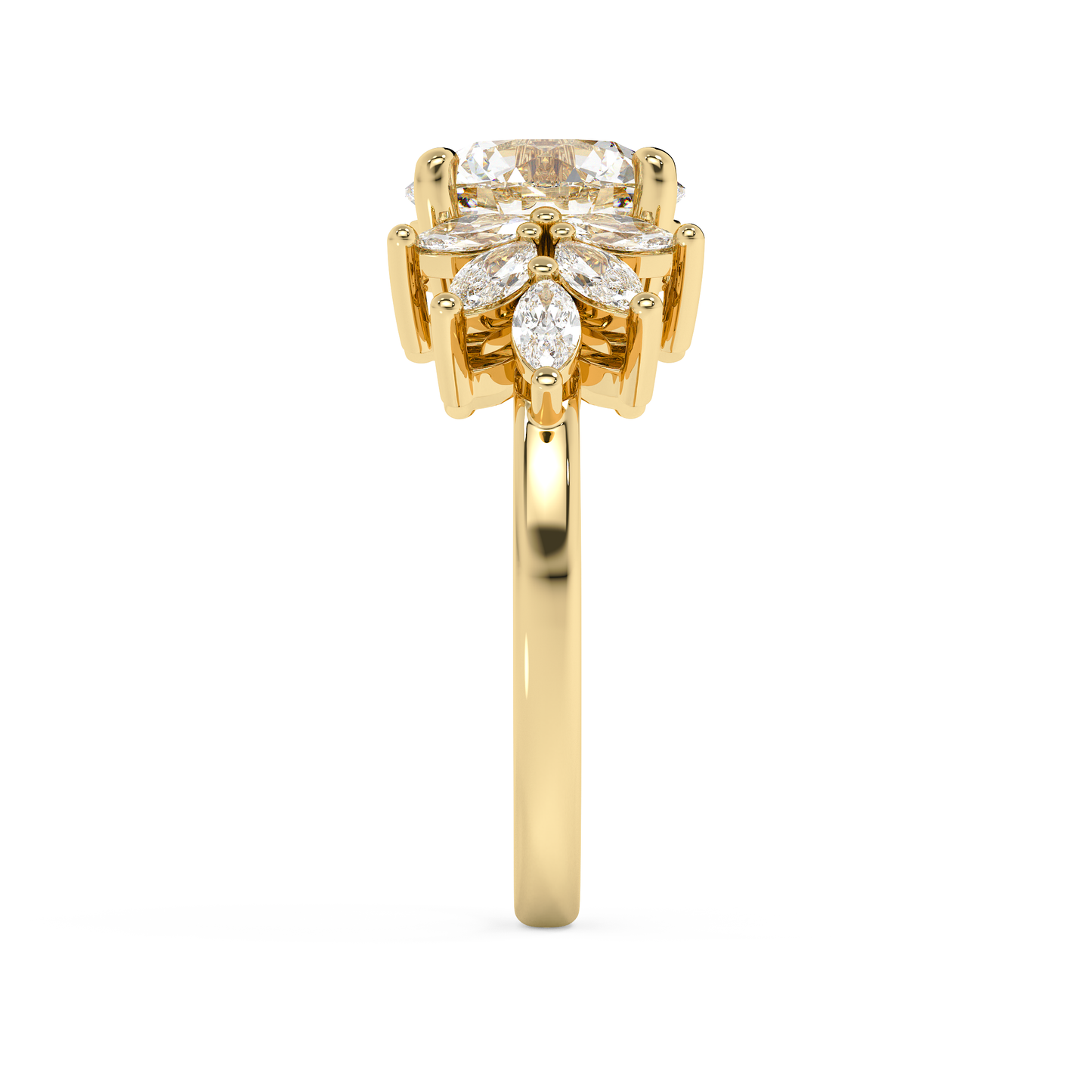 Emerald Solitaire Lab Grown Diamond Engagement Ring
