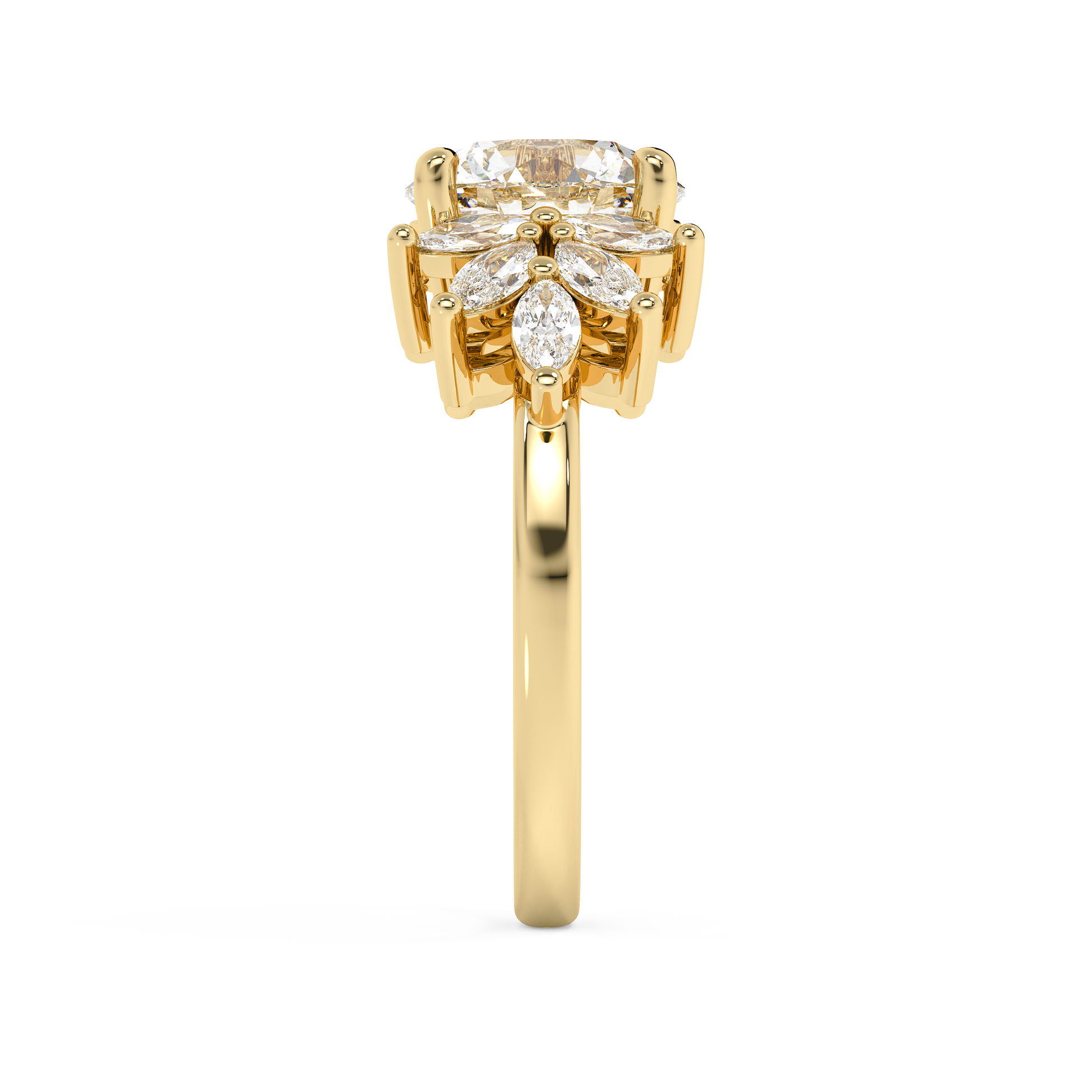 Emerald Solitaire Lab Grown Diamond Engagement Ring