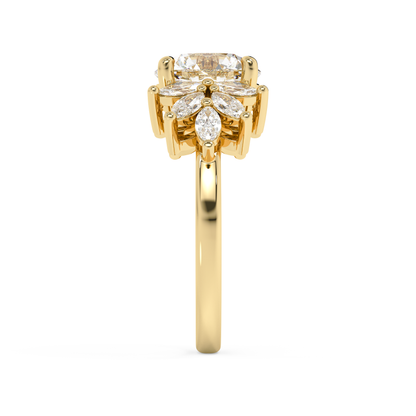 Emerald Solitaire Lab Grown Diamond Engagement Ring
