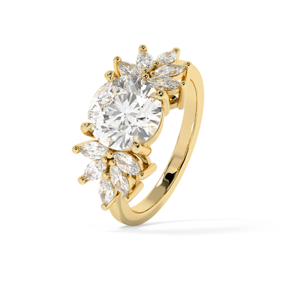Emerald Solitaire Lab Grown Diamond Engagement Ring