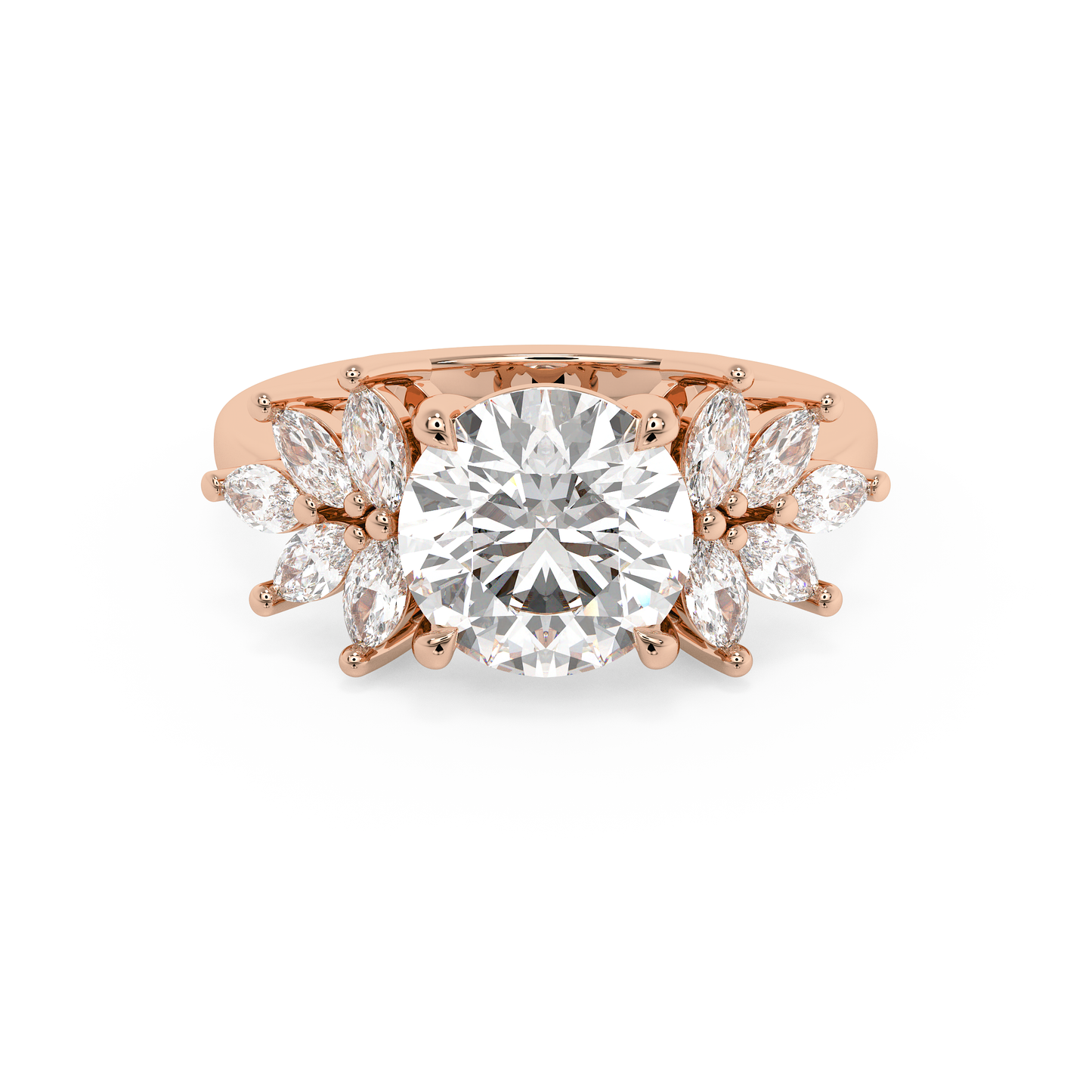 Emerald Solitaire Lab Grown Diamond Engagement Ring