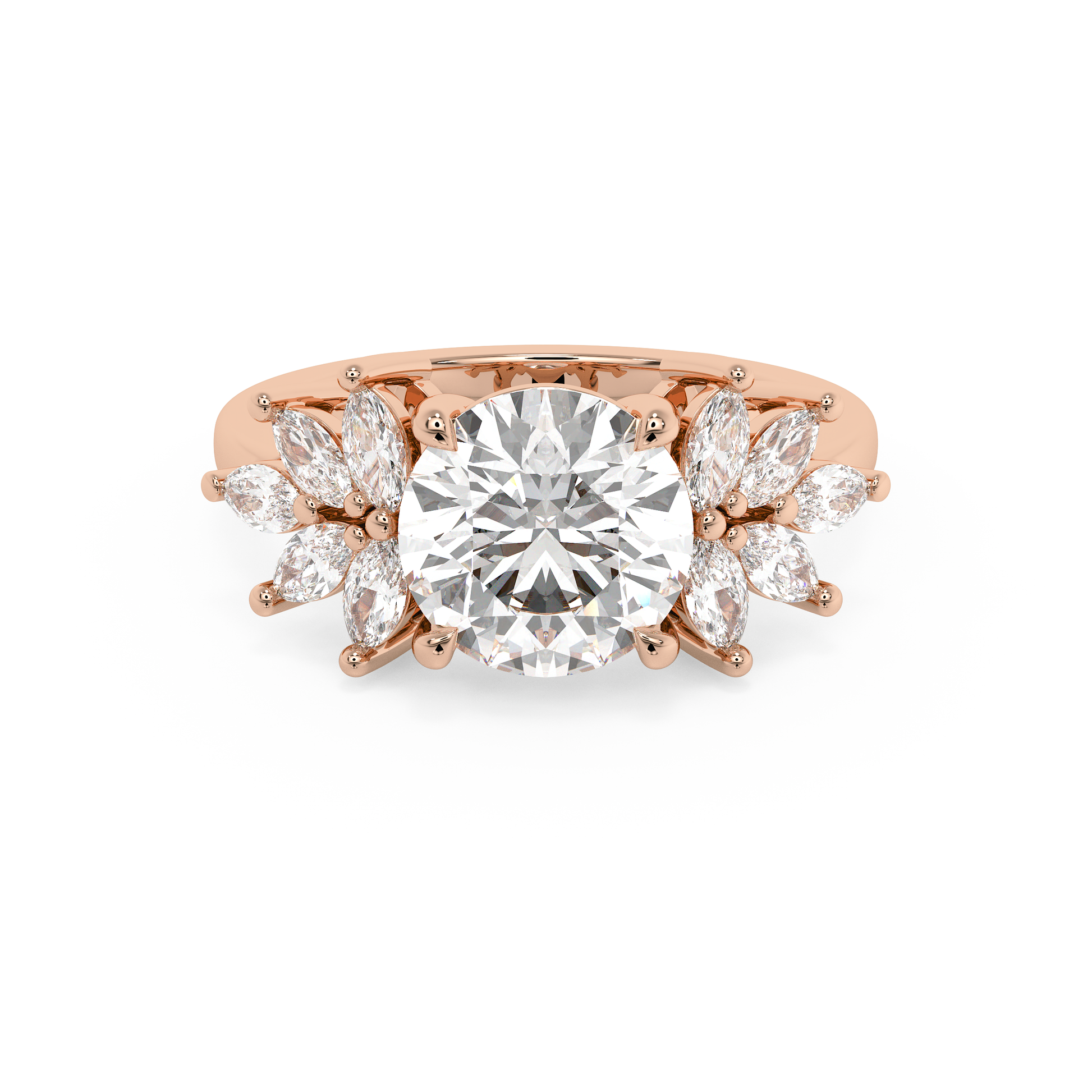 Emerald Solitaire Lab Grown Diamond Engagement Ring