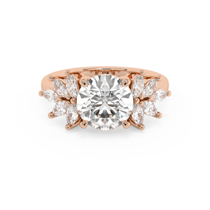 Emerald Solitaire Lab Grown Diamond Engagement Ring