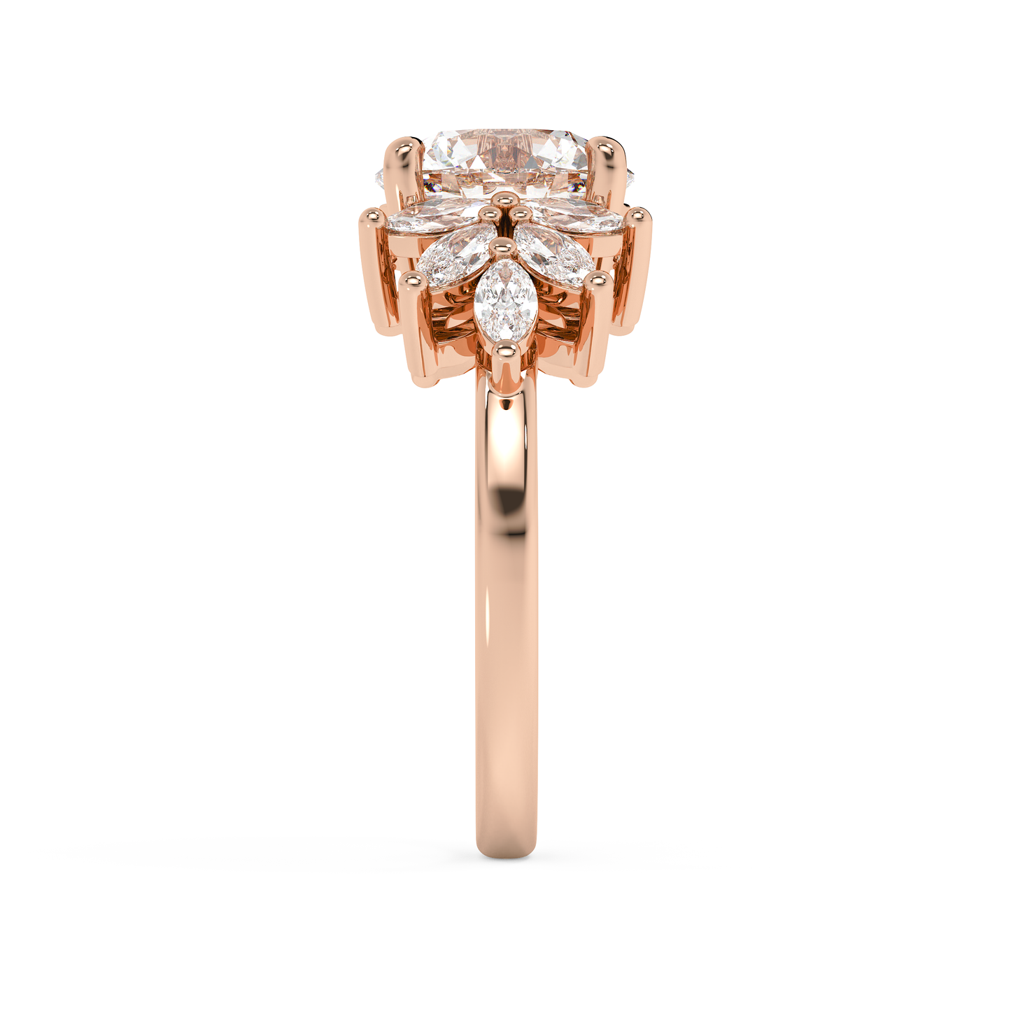 Emerald Solitaire Lab Grown Diamond Engagement Ring
