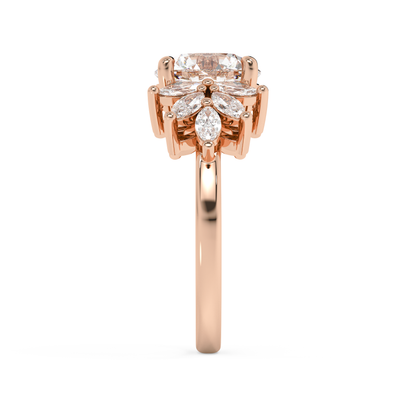 Emerald Solitaire Lab Grown Diamond Engagement Ring