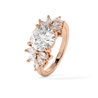 Emerald Solitaire Lab Grown Diamond Engagement Ring