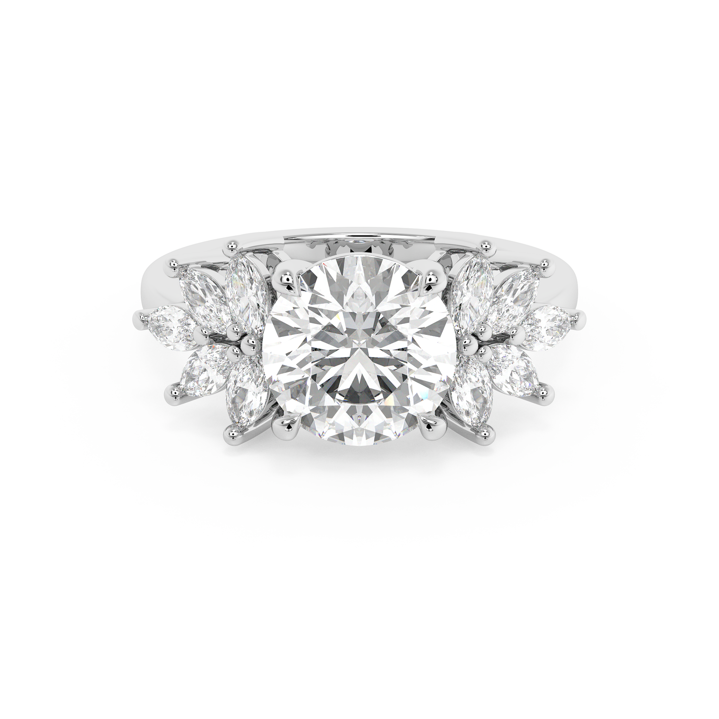 Emerald Solitaire Lab Grown Diamond Engagement Ring