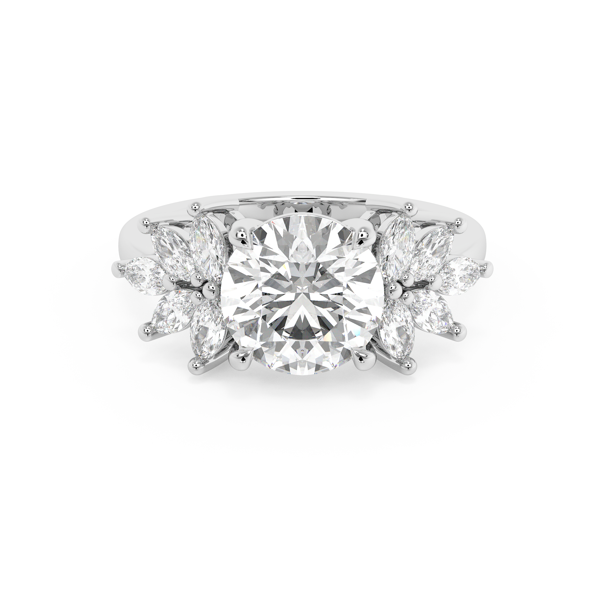 Emerald Solitaire Lab Grown Diamond Engagement Ring