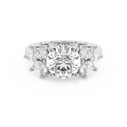 Emerald Solitaire Lab Grown Diamond Engagement Ring
