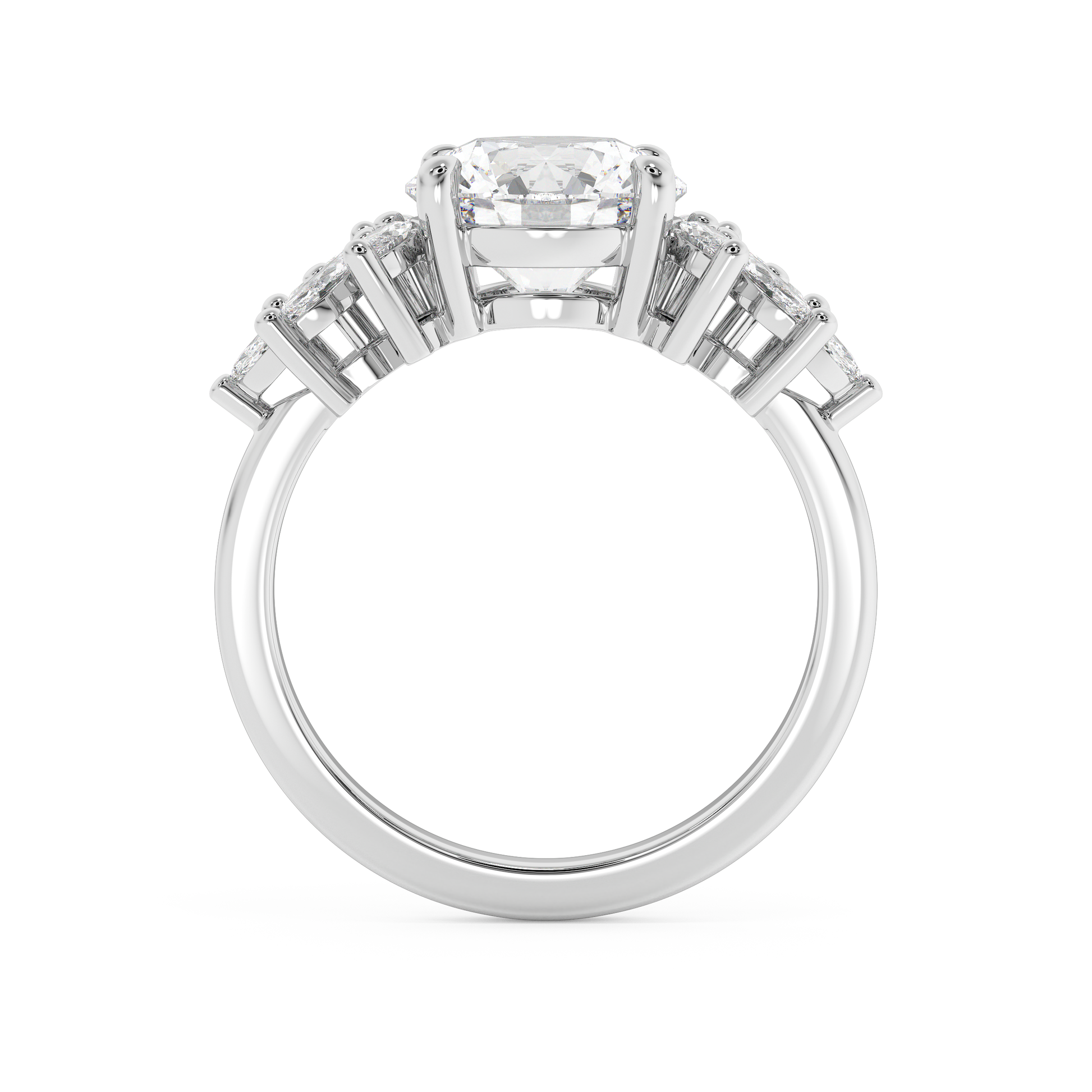 Emerald Solitaire Lab Grown Diamond Engagement Ring