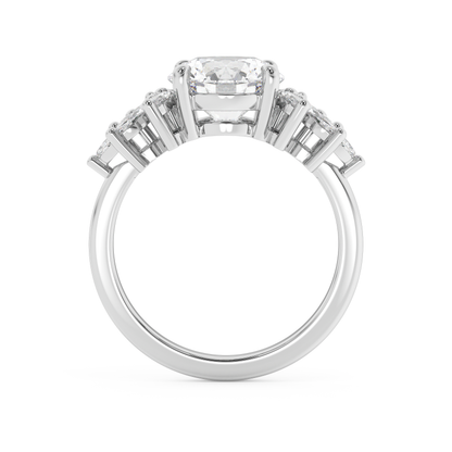 Emerald Solitaire Lab Grown Diamond Engagement Ring