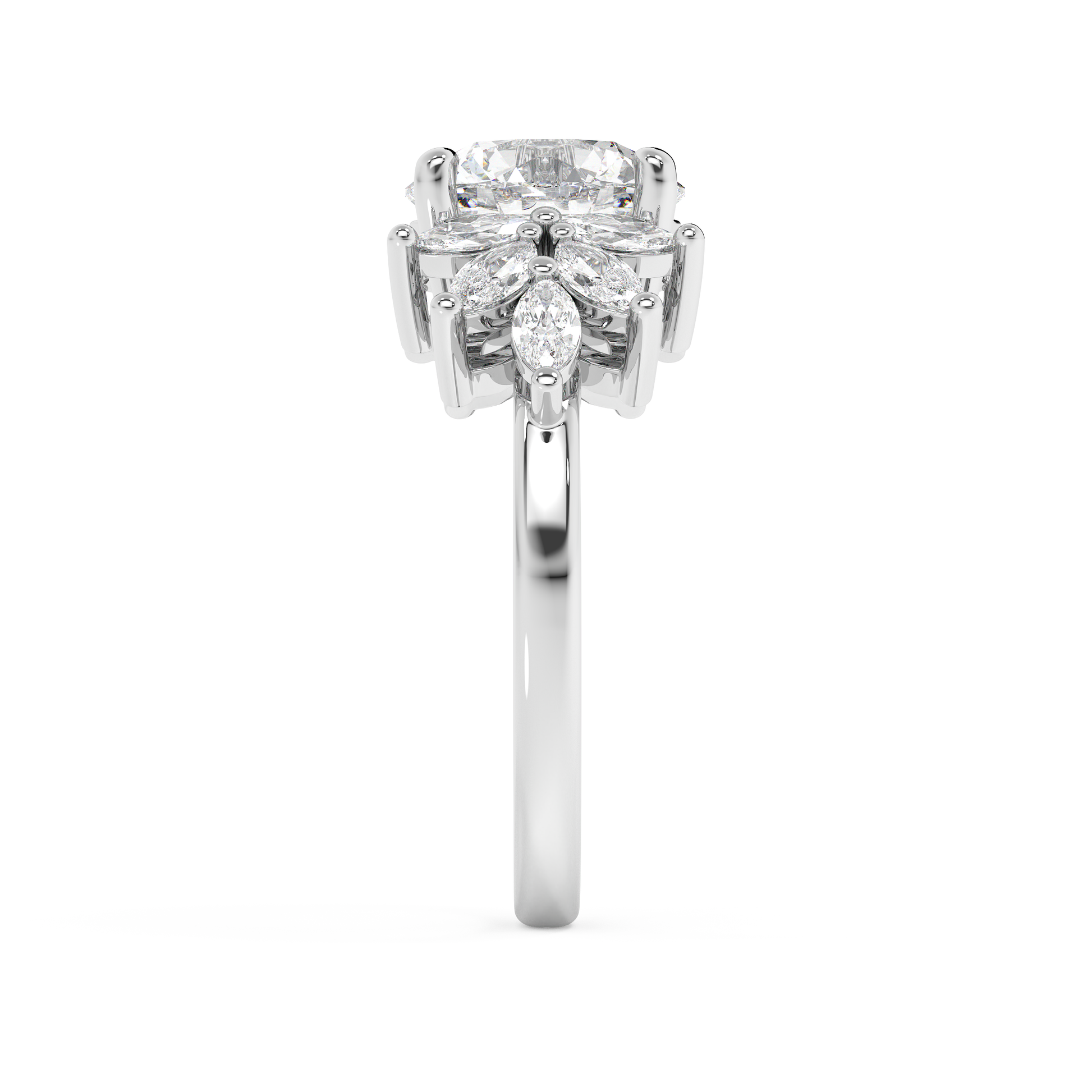 Emerald Solitaire Lab Grown Diamond Engagement Ring