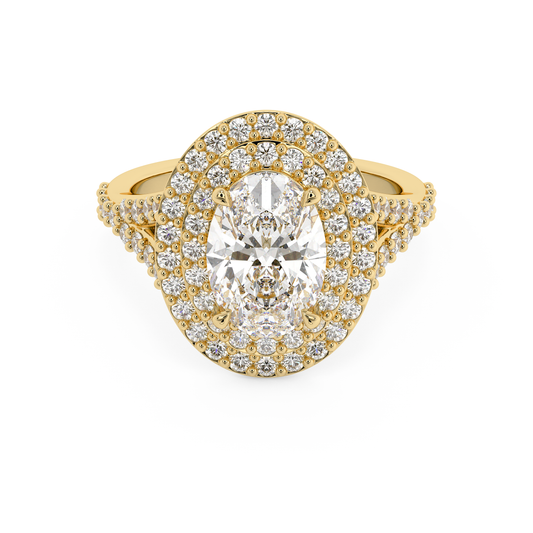 Emerald Solitaire Lab Grown Diamond Engagement Ring