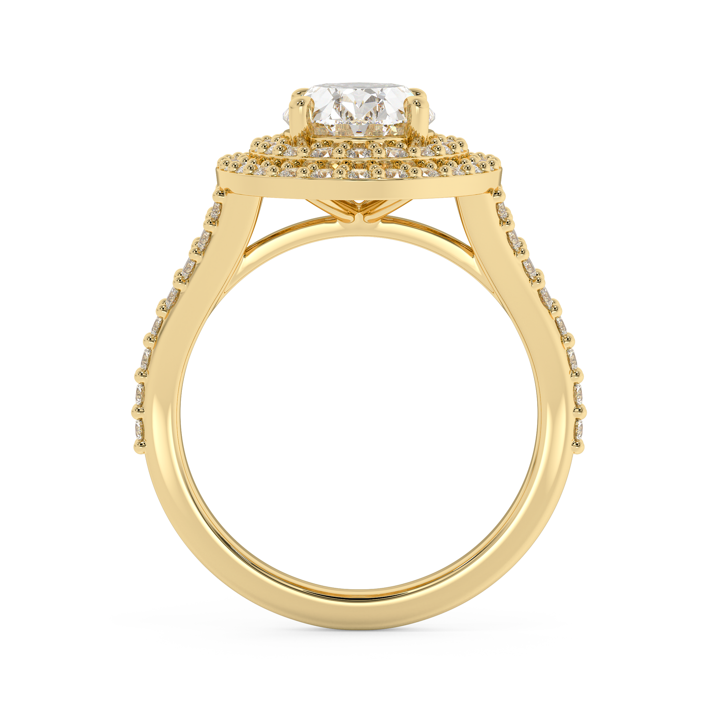 Emerald Solitaire Lab Grown Diamond Engagement Ring