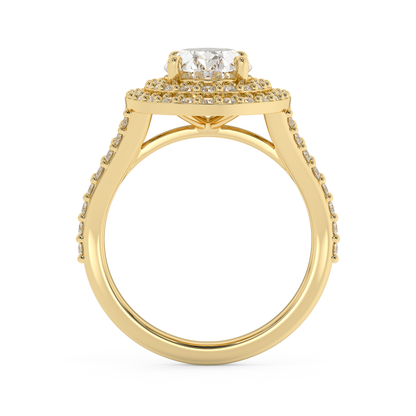 Emerald Solitaire Lab Grown Diamond Engagement Ring