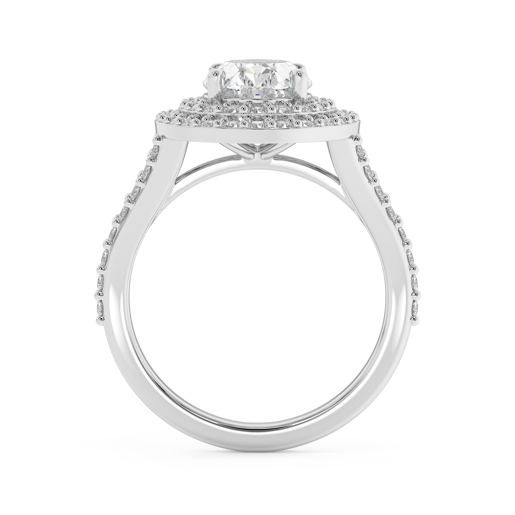 Emerald Solitaire Lab Grown Diamond Engagement Ring