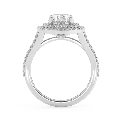 Emerald Solitaire Lab Grown Diamond Engagement Ring