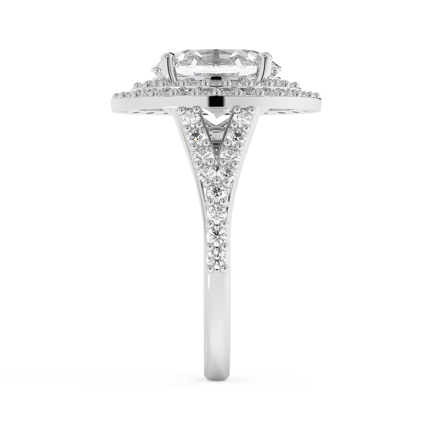 Emerald Solitaire Lab Grown Diamond Engagement Ring