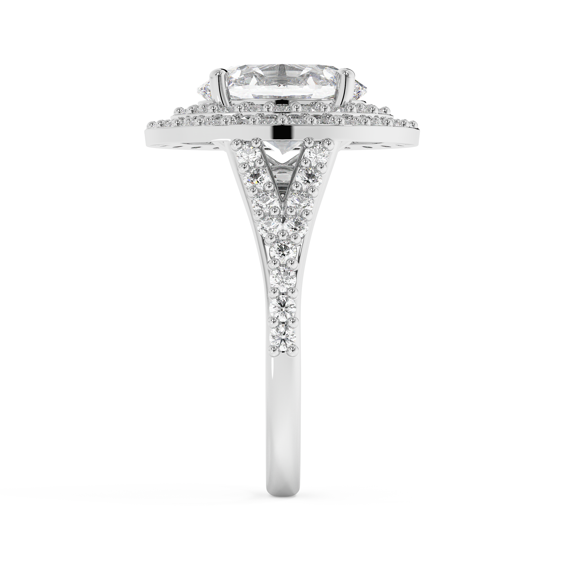 Emerald Solitaire Lab Grown Diamond Engagement Ring