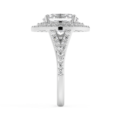 Emerald Solitaire Lab Grown Diamond Engagement Ring