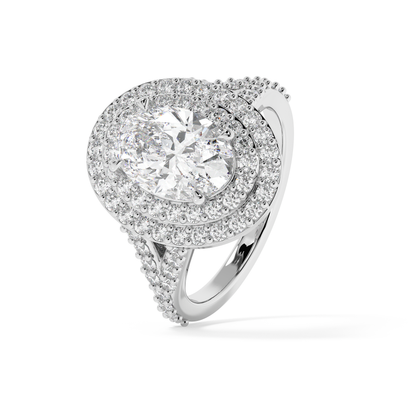 Emerald Solitaire Lab Grown Diamond Engagement Ring