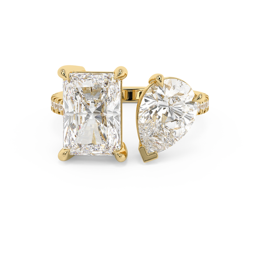 Emerald Solitaire Lab Grown Diamond Engagement Ring