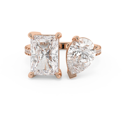 Emerald Solitaire Lab Grown Diamond Engagement Ring