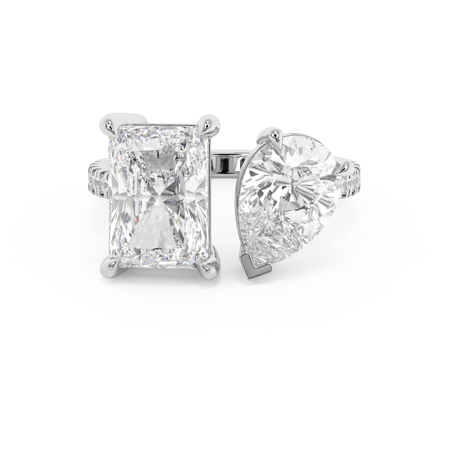 Emerald Solitaire Lab Grown Diamond Engagement Ring