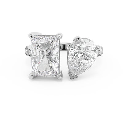 Emerald Solitaire Lab Grown Diamond Engagement Ring
