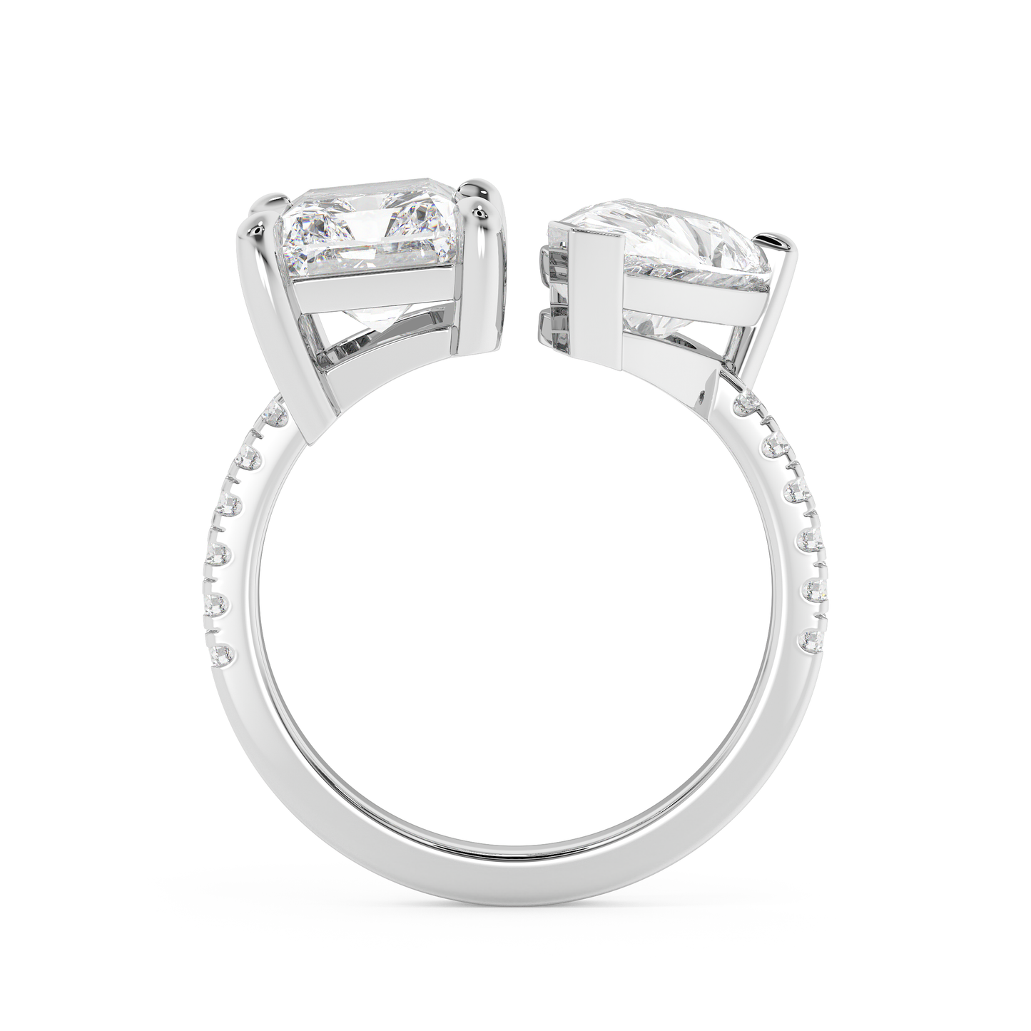Emerald Solitaire Lab Grown Diamond Engagement Ring