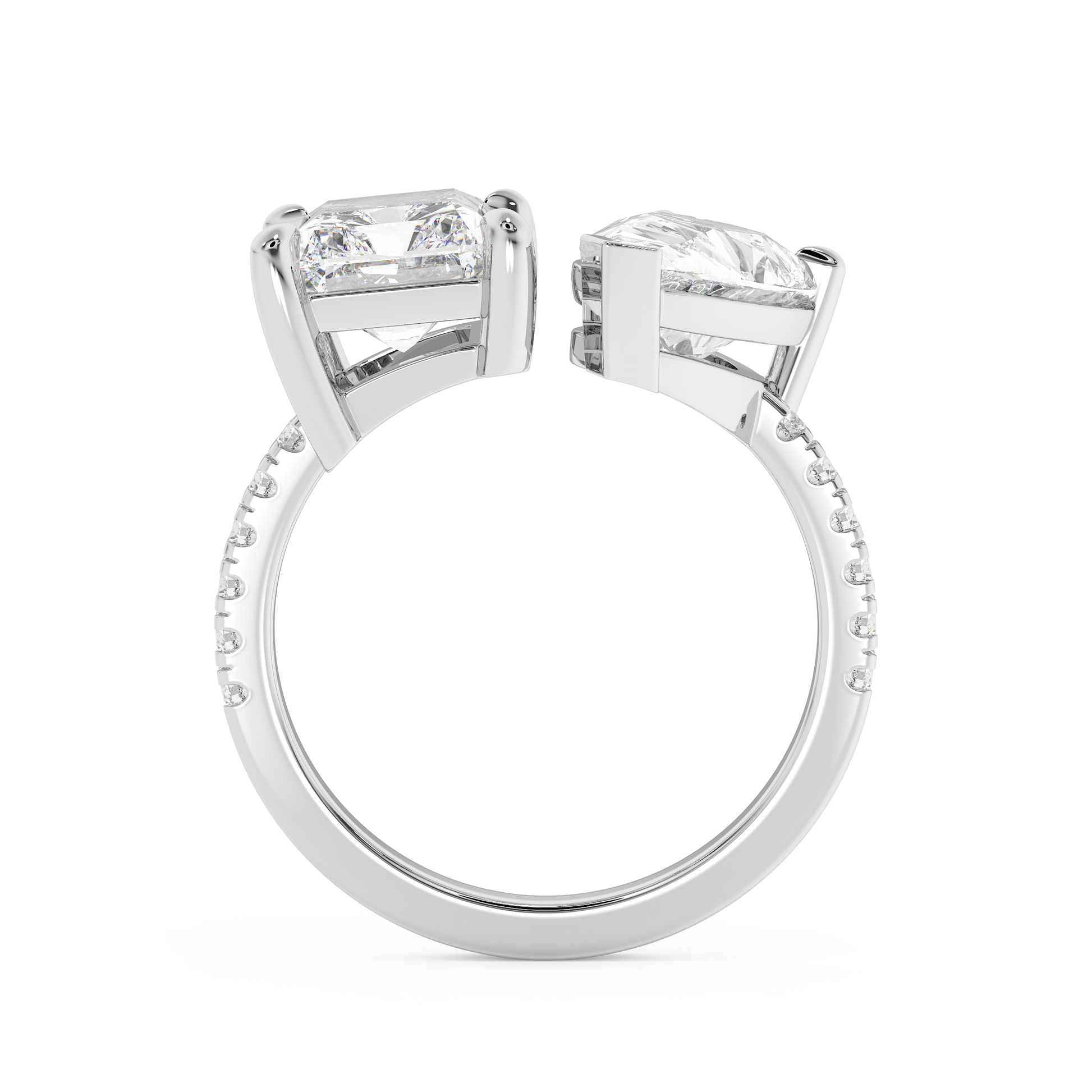 Emerald Solitaire Lab Grown Diamond Engagement Ring