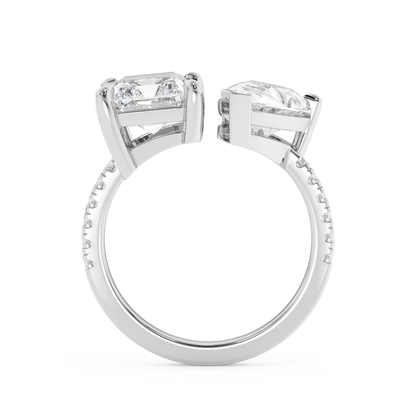 Emerald Solitaire Lab Grown Diamond Engagement Ring
