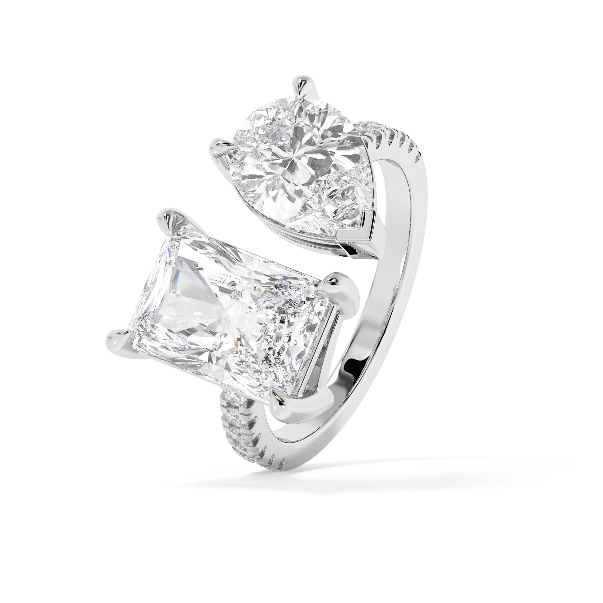 Emerald Solitaire Lab Grown Diamond Engagement Ring