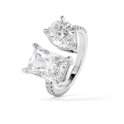 Emerald Solitaire Lab Grown Diamond Engagement Ring