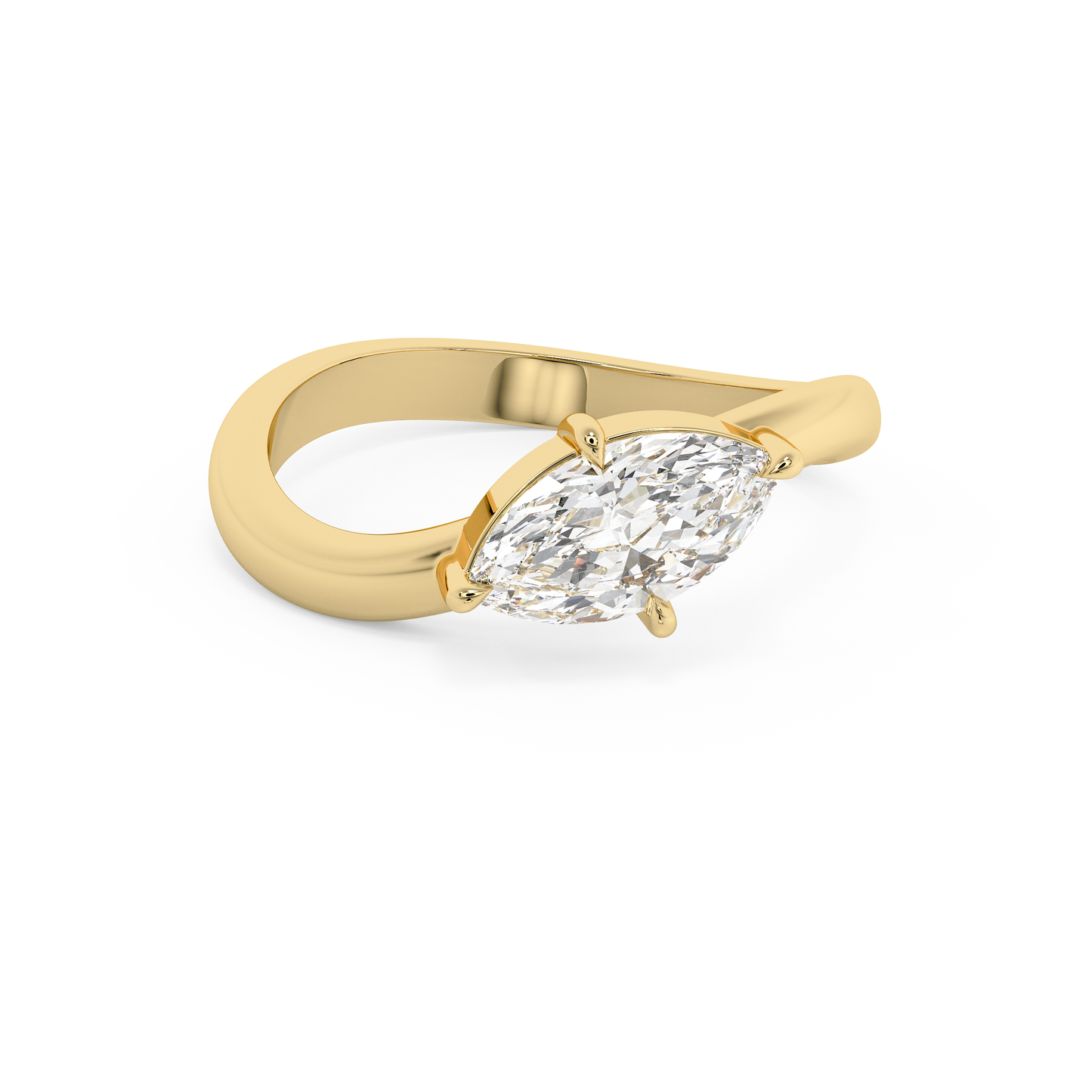 Emerald Solitaire Lab Grown Diamond Engagement Ring