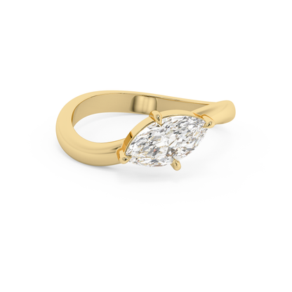 Emerald Solitaire Lab Grown Diamond Engagement Ring