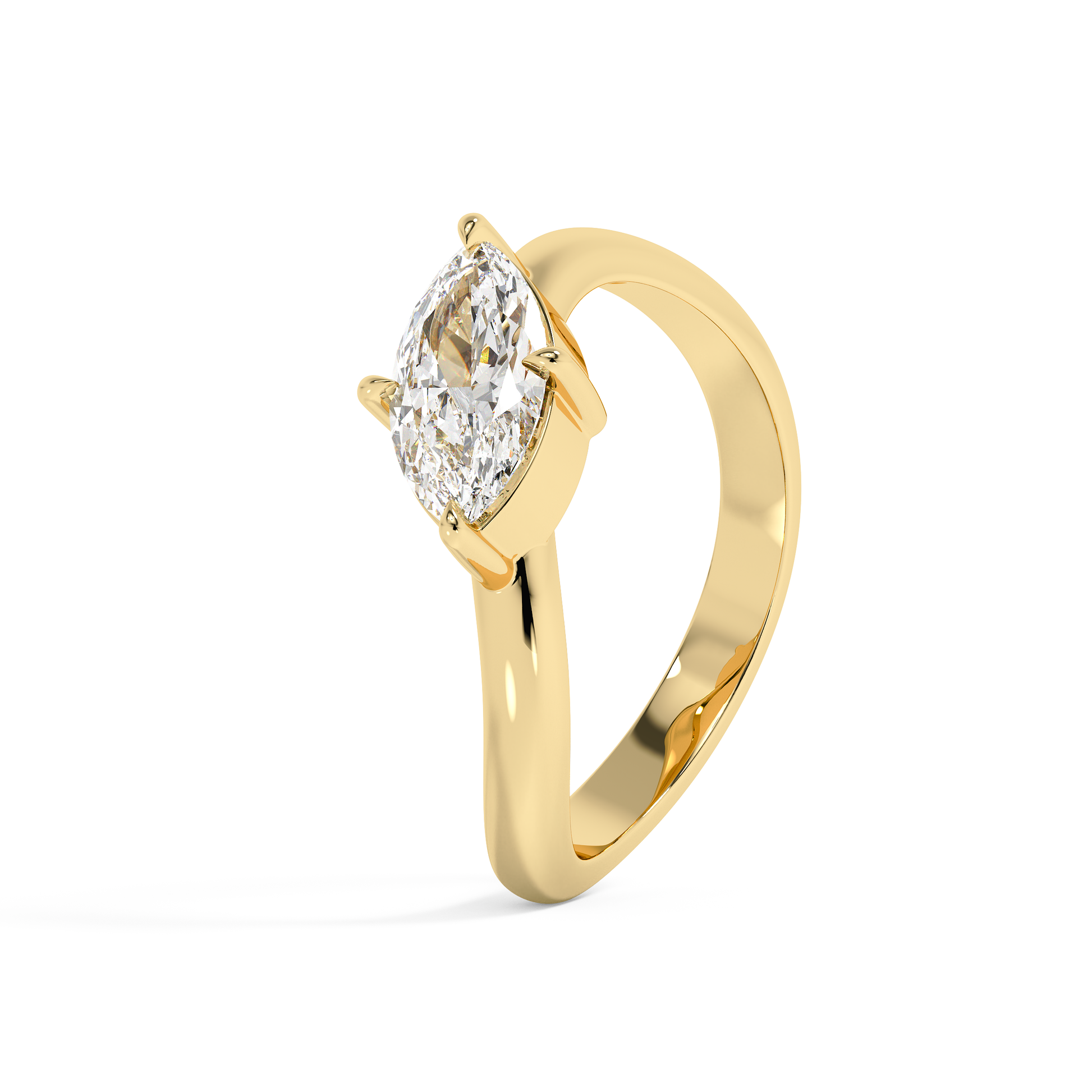 Emerald Solitaire Lab Grown Diamond Engagement Ring