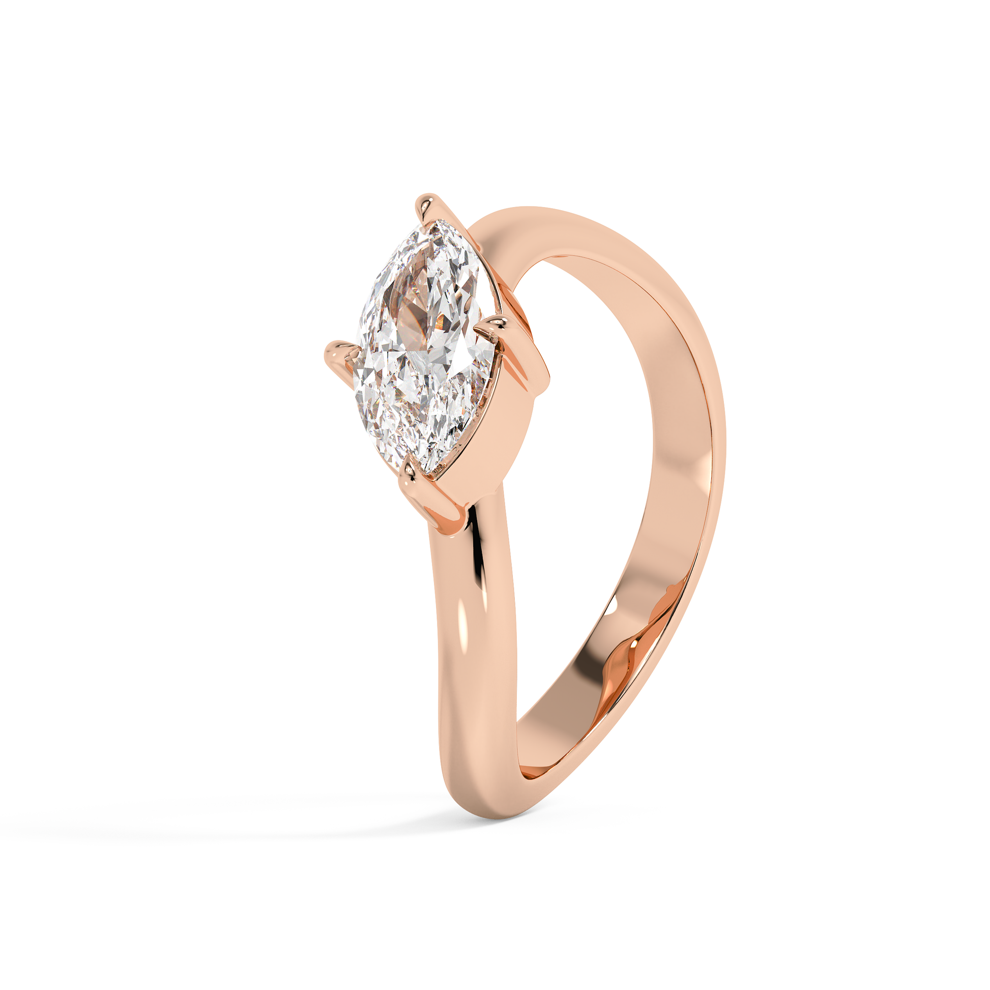 Emerald Solitaire Lab Grown Diamond Engagement Ring