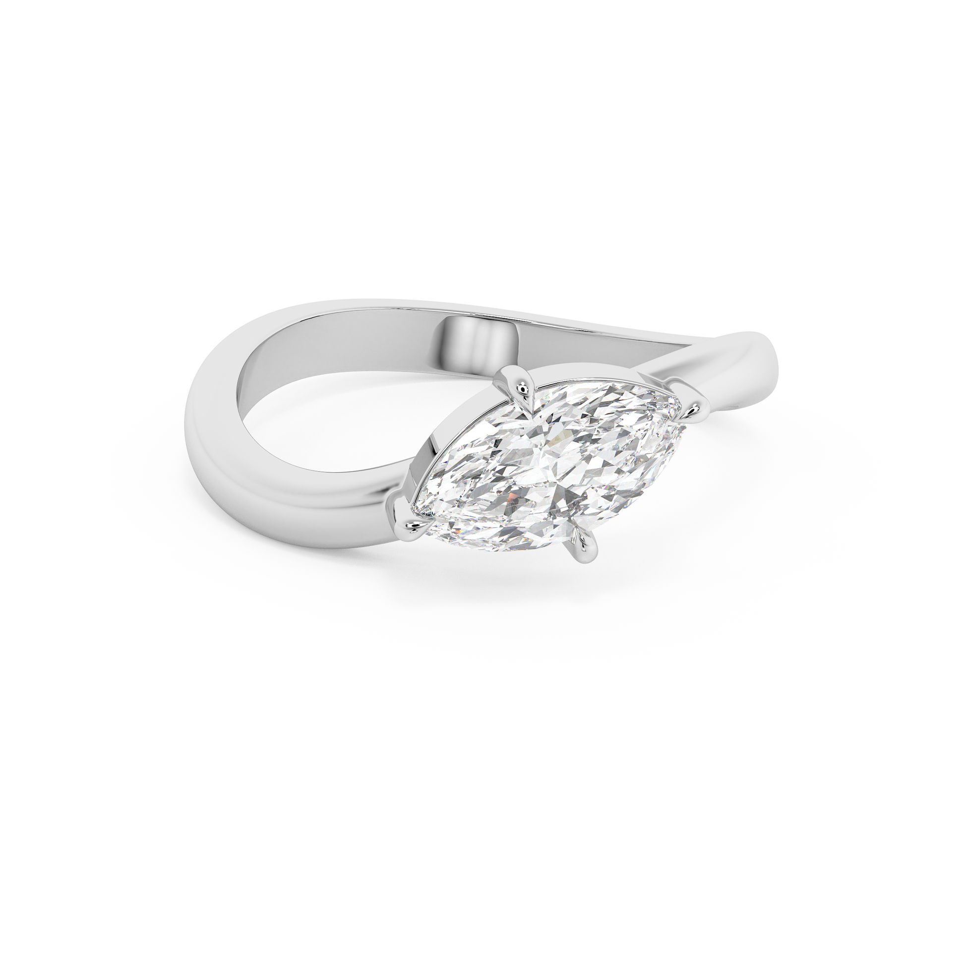 Emerald Solitaire Lab Grown Diamond Engagement Ring