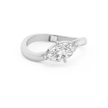 Emerald Solitaire Lab Grown Diamond Engagement Ring