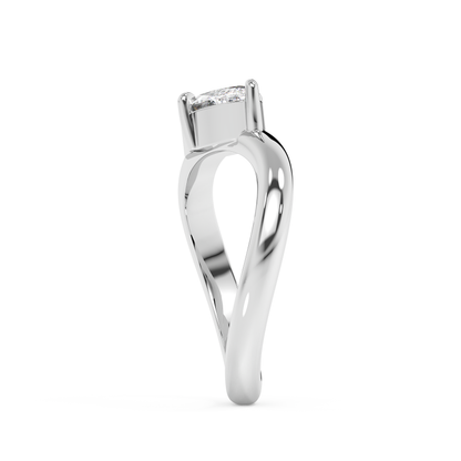 Emerald Solitaire Lab Grown Diamond Engagement Ring