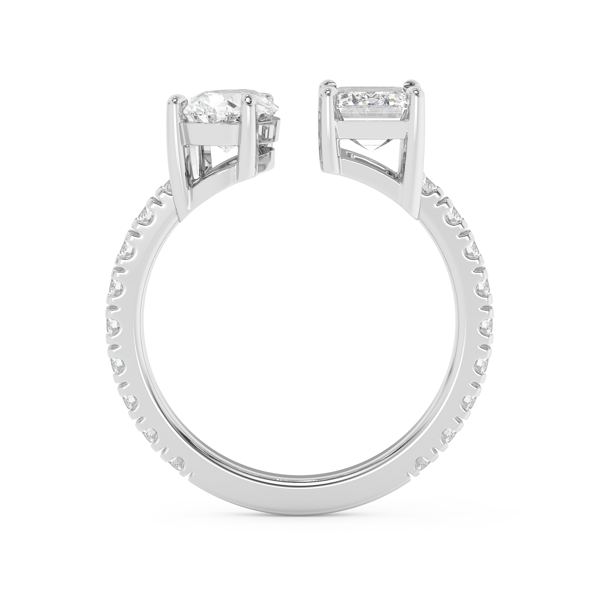 Emerald Solitaire Lab Grown Diamond Engagement Ring