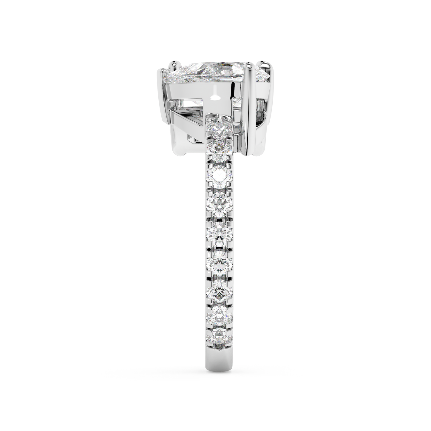 Emerald Solitaire Lab Grown Diamond Engagement Ring